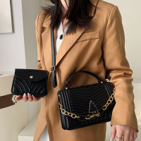 Women Textured Bag 2022 New Korean Girl Fashion Pleated Flap Chain Shoulder Composite Bag Small Square Bag Luxury Brand Handbags