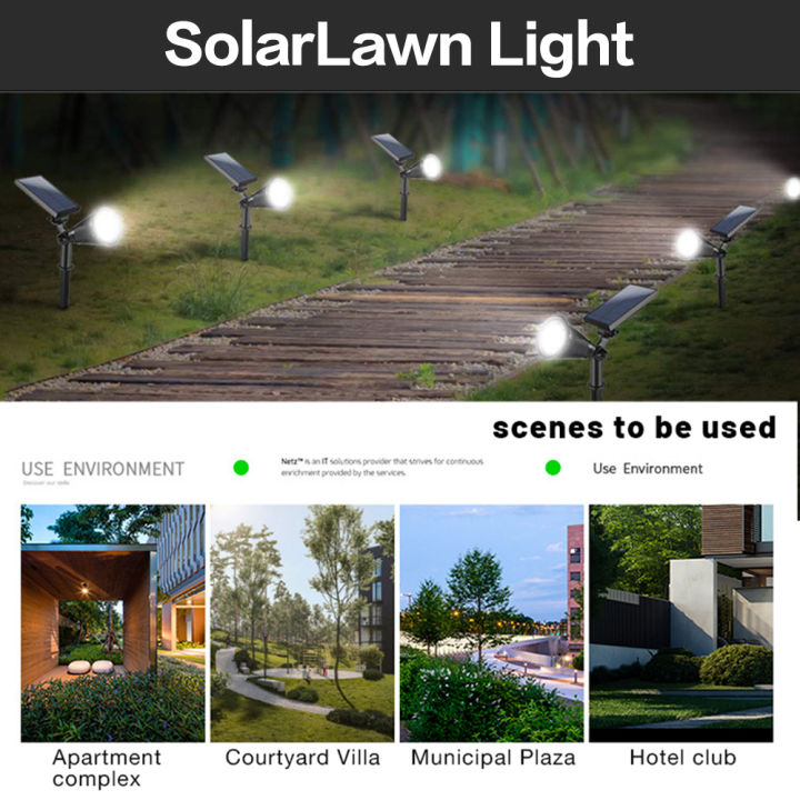 ไฟปักสนาม-ไฟปักสนามโซล่า-โคมไฟสนาม-ไฟปักสนามโซล่า-led-solar-garden-lights-7-led-แสงสีขาวอบอุ่น