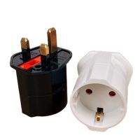 【lz】♨○▬  Adaptador europeu para viagens 2 pinos para o Reino Unido e 3 pinos UE plug