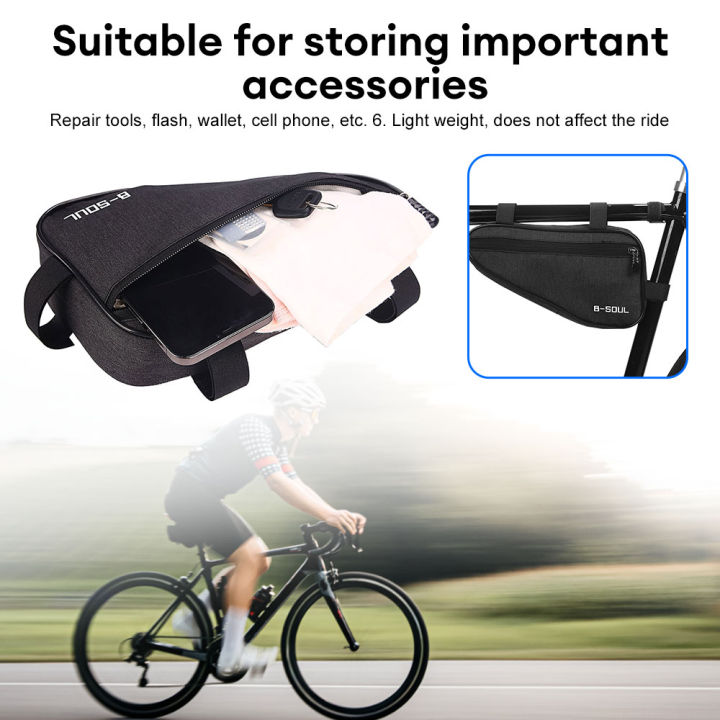cuguu-กระเป๋ากระเป๋าสามเหลี่ยมจักรยานกันน้ำ-กระเป๋าใส่กระเป๋าทรงหลอดโครงจักรยานอุปกรณ์สำหรับปั่นจักรยานอุปกรณ์เสริมกระเป๋าเก็บของ