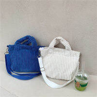 112272 Klein Blue Portable Crossbody Small Bag Corduroy Korean Cute Tote Bag Student Fashion