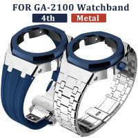 4th Generation GA-2100 For Casio G-SHOCK Band Modified Metal Bezel Accessories Stainless Steel Set GA2100 Watchcase Rubber Strap