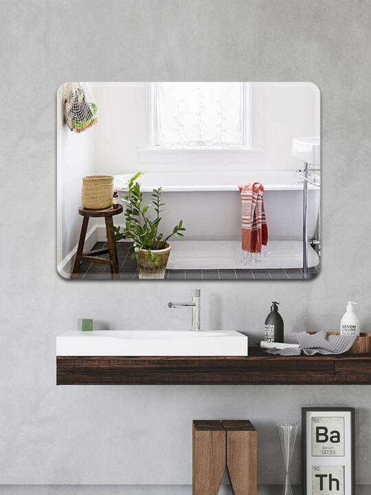 Bathroom mirror punchingfree dressing table glass mirror washing