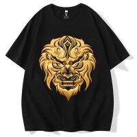 【Hot Sale】 trendy brand national tide King bronzing short-sleeved T-shirt devil style dark plus size mens