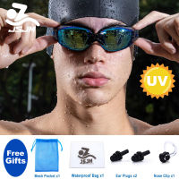 JSJM New Professional Waterproof Plating Clear Double Anti-fog Swim Glasses Anti-UV Men Women Silicone Swimming Goggles Eyewear Goggles