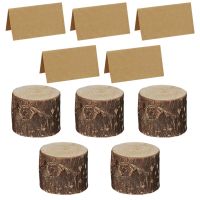 10pcs Wooden Note Holder Fashion Creative Lovely Stylish Durable Memo Wooden Stand Stump Photo Holder Table Number Holders for