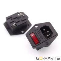 ;[-./ GD-PARTS 1PC ICE320 C14 Power Socket Receptable Inlet With Fuse Holder Red Light On-Off Rocker Switch CCC CE