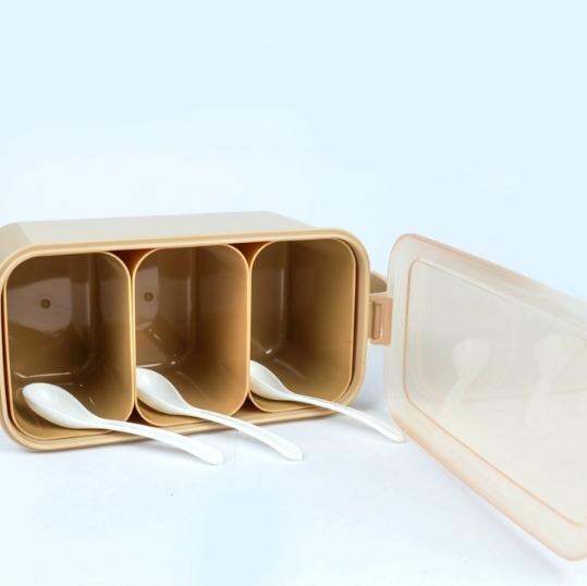 กล่องเก็บเครื่องปรุง-3ช่อง-กล่องเก็บอาหารแห้งและเครื่องปรุงรส-ที่ใส่เครื่องปรุง-อุปกรณ์ครัวในครัวเรือนพร้อมฝา