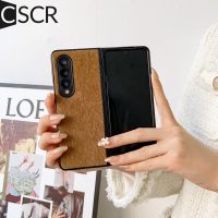 เคสขนมิงค์ตุ๊กตาแฟชั่น CSCR สำหรับ Samsung Galaxy Fold 3 Fold 4 5G สีทึบน่ารักผ้ากำมะหยี่ Fold3 Fold4ฝาหลังกันกระแทก