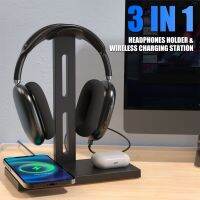 ✢ Headphone Stand Headset Holder Base Universal 3 in 1 5W/7.5W/10W Wireless Fast Charger Dock Station for All Qi Cellphone