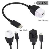 Type-c Male to Female Panel Mount Insert Adapter Cable Convertor USB 3.1 Type C Extension Cable for Wall Socket Face Plate