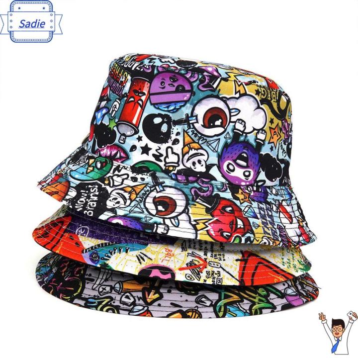 sadie-สามารถกลับด้านได้-หมวกสำหรับตกปลา-กีฬากีฬากีฬา-หมวกกันแดดกันแดด-หมวกปานามา-พิมพ์ตัวอักษรสัตว์-หมวกชาวประมงหมวก