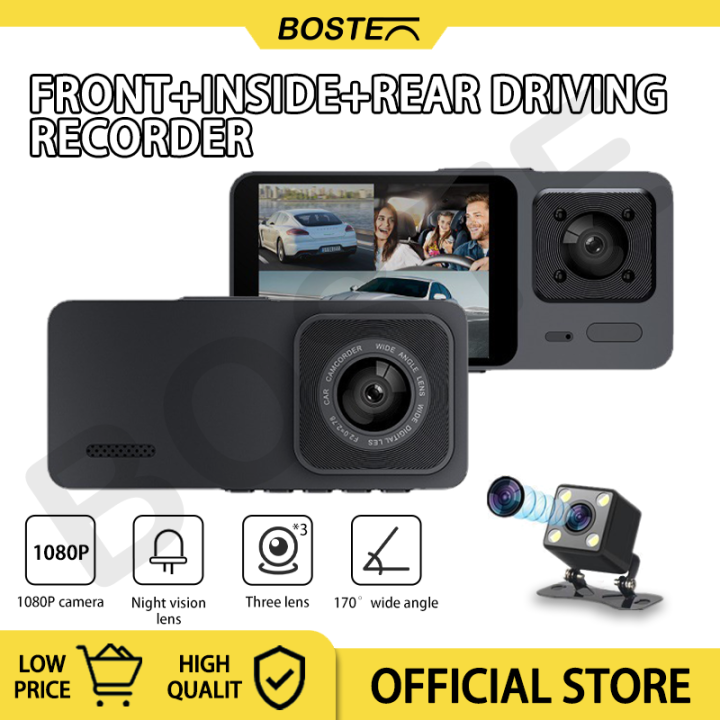 3 Lens Ondash Video Dash Camera For Car Dash Cam Dashcam With Night