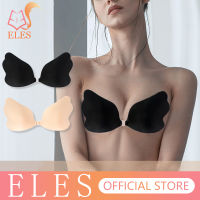 ELES Reusable ซิลิโคนผีเสื้อ Sticky Bra ผู้หญิงเต้านมด้วยตนเองกาวที่มองไม่เห็น Bra ปิดด้านหน้า Bralette ที่มองไม่เห็น Lift Up กาว Push Up Bra ที่ไม่มีสายหนัง