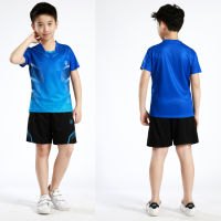 NWT Kids Badminton Suit Boys short sleeve Tennis T shirt Short Girls Ping Pong Clothes Children Running Gym Sports Kit Clothing