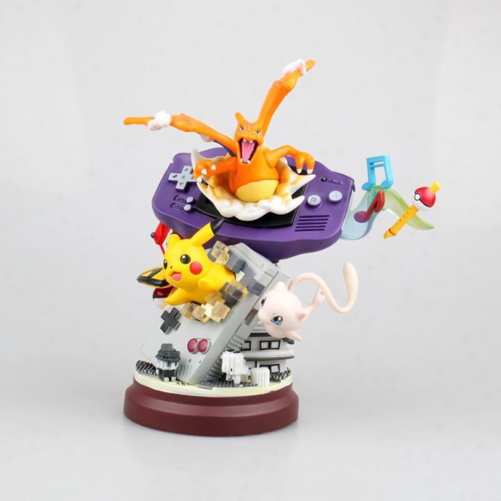 zzooi-19cm-anime-pokemon-pikachu-toys-resin-station-gameboy-pika-mew-charizard-action-figure-model-doll-collect-ornament-toy-kid-gift