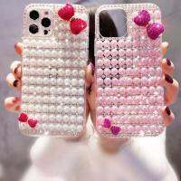 เคสโทรศัพท์โบว์ติดมุกพลอยเทียมทำด้วยมือสุดหรูสำหรับ Samsung Galaxy S20 S22 S21 S23เคสซิลิโคนเนื้อนิ่มมีสไตล์ S20เป็นพิเศษเคสฝาหลังจาก GGQcase