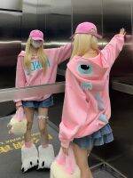 nVyK เสื้อสเวตเตอร์มีฮู้ดสำหรับผู้หญิงฤดูใบไม้ร่วงโดปามีน ins ตัวอักษรไดโนเสาร์แสนสนุกเสื้อคาร์ดิแกนสไตล์เท่ๆ