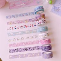 ﹉ Kuromi Cinnamoroll My Melody Kawaii Hand Account Paper Tape Sanrioed Anime Cute Material Decorative Painting DIY Stickers