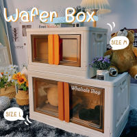 Wafer Box กล่องเก็บของพลาสติก 2 ขนาด พับเก็บได้ ประกอบง่าย มีฝาปิดตัวล็อค กันน้ำ กันฝุ่น วางซ้อนกันได้