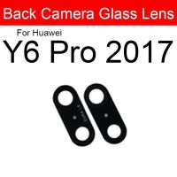 เลนส์กระจกกล้องด้านหลังพร้อมสติกเกอร์สำหรับ Huawei Y5 Y6 Y7 Y9 Pro Prime 2017 2018 2019เลนส์กระจกกล้องหลักแบบ Dual Single