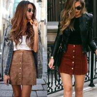 กระเป๋าแฟชั่นผู้หญิงหนังนิ่มลูกไม้เอวสูงขึ้นใหม่กระเป๋า ROK Mini Preppy สั้น