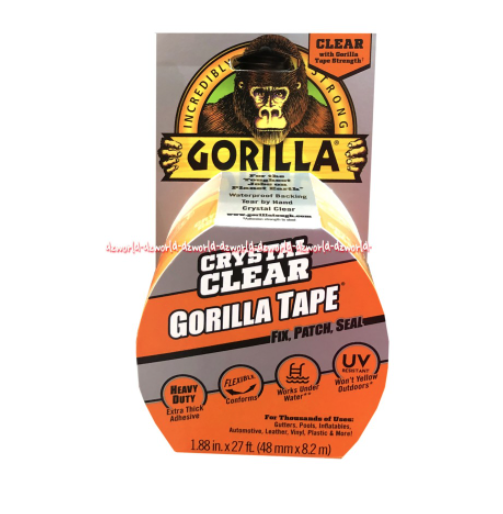 Gorilla Crystal Clear Gorilla Tape 8.2m Isolasi Bening Kuat Perekat