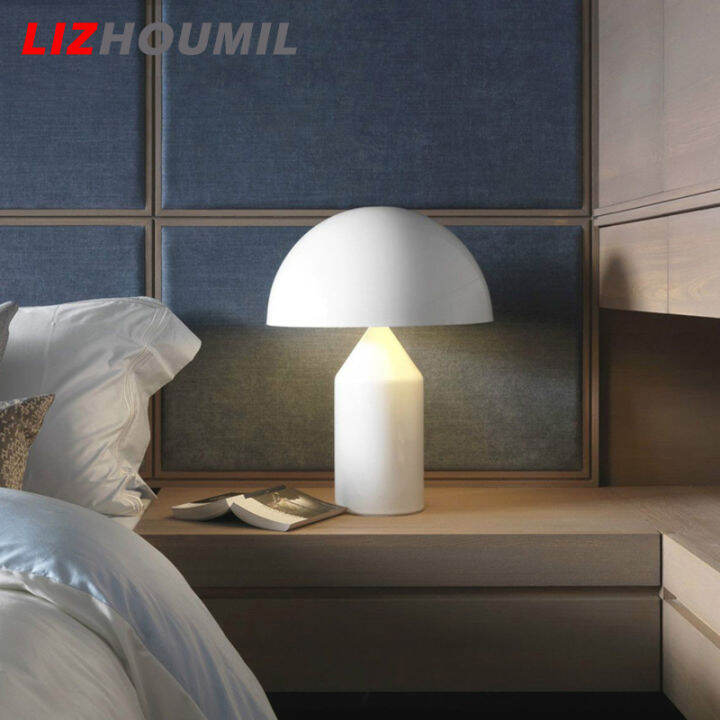 lizhoumil-โคมไฟตั้งโต๊ะสมัยใหม่-led-minimalist-รูปเห็ดโคมไฟเซ็นเซอร์สัมผัสตกแต่งห้องนอนสำหรับห้องนั่งเล่น-ปลั๊กสหราชอาณาจักร