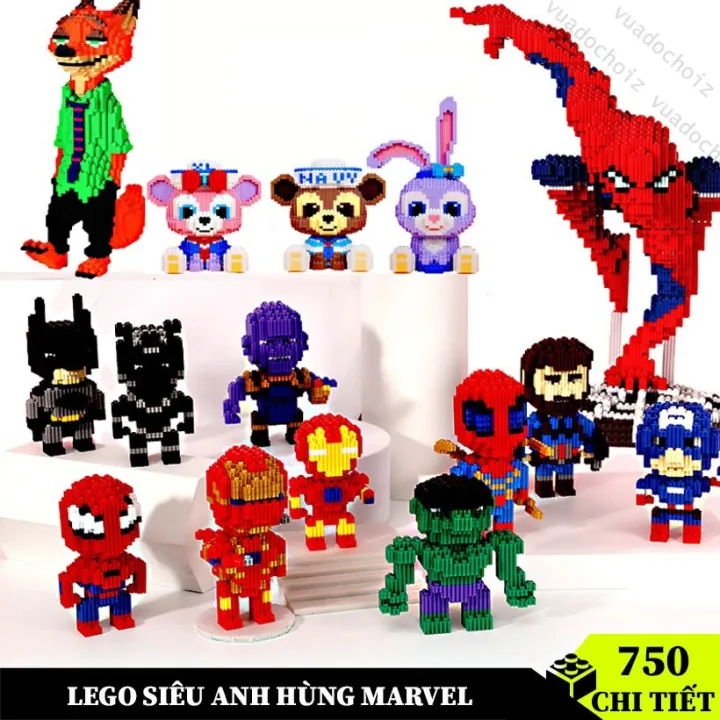 XẢ KHO CẮT LỖ - Đồ chơi mô hình lắp ráp 3D các nhân vật Siêu Anh Hùng Marvel:Batman,Captain America,Spiderman,Ironman,songoku,....