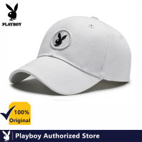 PLAYBOY หมวกเบสบอลคุณภาพสูงผ้าฝ้ายแท้100% มีปีกยาวและเงาบุคลิกภาพหมวกเบสบอลปักยี่ห้อ