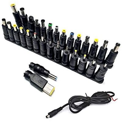 31Pcs Laptop DC Power Supply Adapter Connector Plug AC DC Jack Charger Connectors Laptop Power Adapter Conversion Head