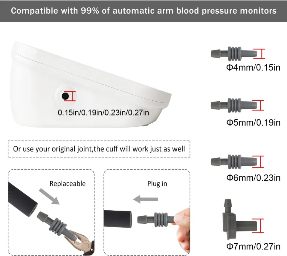 Blood Pressure Cuff for Big Arms, 9-20.5 Inches Extra Large Replacement Cuff  for Blood Pressure Monitor, XL Size, Cuff Only 4 Connectors