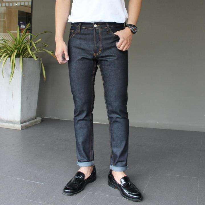 golden-zebra-jeans-กางเกงยีนส์ชายญี่ปุ่นสีกรมท่าขาเดฟ