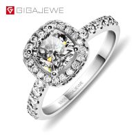 GIGAJEWE Moissanite D 1. 0ct ทดสอบรูปทรงหมอนผ่านชุบทอง18K 925สาวผู้หญิงแหวนเงินอัญมณี