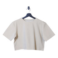 WEDOIT Oversized Cropped T - Shirts เสื้อยืดครอปผู้หญิง สีเบจ (Beige) สีงานเนื้อผ้า Cotton คุณภาพ