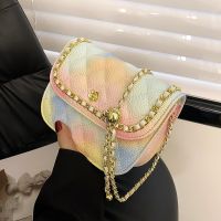 [COD] Foreign trade export rainbow solid personality daily commuting womens bag 2022 new shoulder