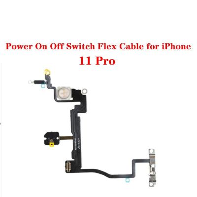 50PCS Power Volume Flex Cable สําหรับ iPhone 11 Pro Max Light Flash On Off Switch Control Metal Bracket Part