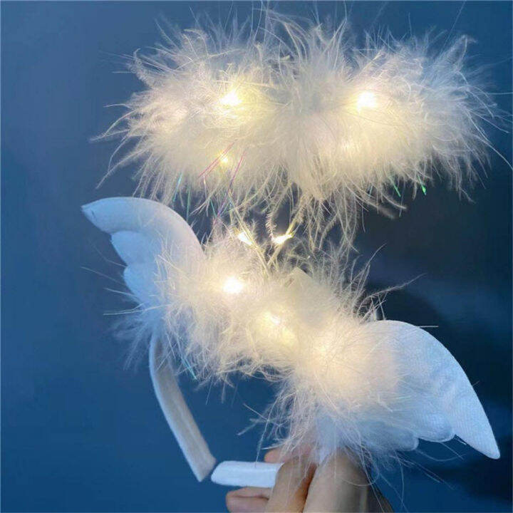 anime-cosplay-hair-accessory-feather-glowing-headpiece-fairy-hair-hoop-glowing-headband-angel-wings-headband