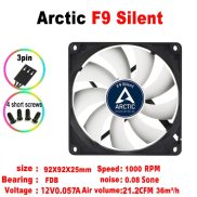 Arctic F9 F12 F14 P12 P14 Silent 120Mm Quạt Làm Mát Cpu 3pin Iow Noise