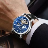 Authentic Swiss watch men big dial multi-function noctilucent waterproof hollow out automatic mechanical watch high-grade handsome --nb230710✺✲☬