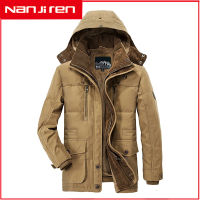 Nanjiren ฤดูหนาวผู้ชายเสื้อลำลองแฟชั่นชาย Parkas ขนสัตว์ Trench หนา Overcoat อุ่นแจ็คเก็ตผ้าฝ้ายเสื้อผู้ชาย Clothing