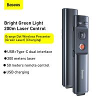 Baseus Official Store รีโมทพรีเซนไร้สาย Presenter Wireless Remote Controller 2.4GHz USB &amp; USB C Pointer ปากกาเลเซอร์ สำหรับ Mac Win Projector PPT Powerpoint Presentation PenTH