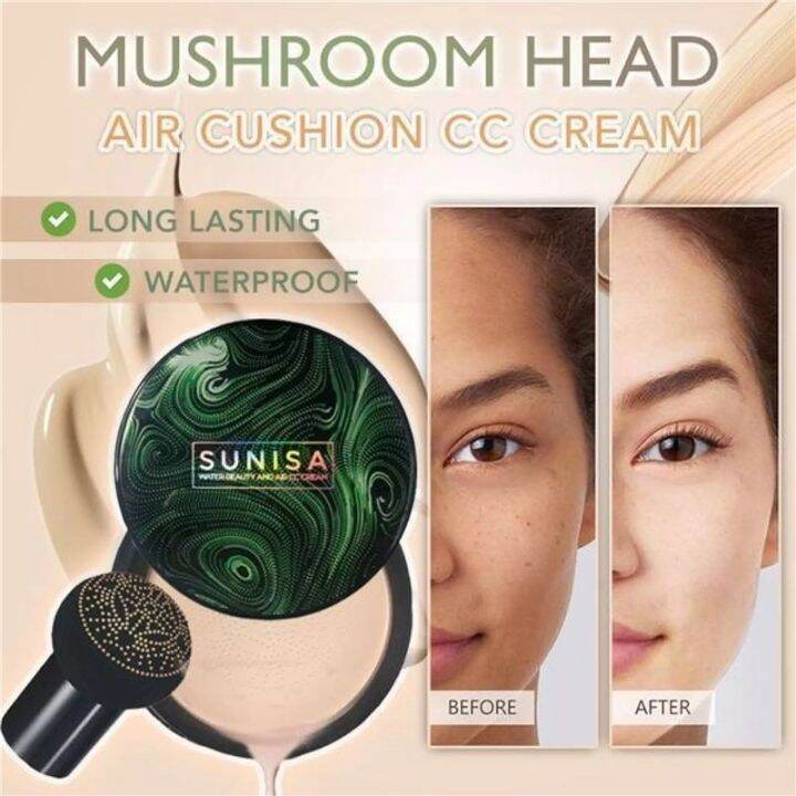 ☌☸ SUNISA Mushroom Head Air Cushion Waterproof Foundation BB Cream ...