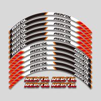 ۞❖☁ For Honda HRC REPSOL CBR250RR CBR400RR CBR600RR CBR1000RR 12 Pcs Motorcycle Wheel Sticker stripe waterproof Reflective Rim