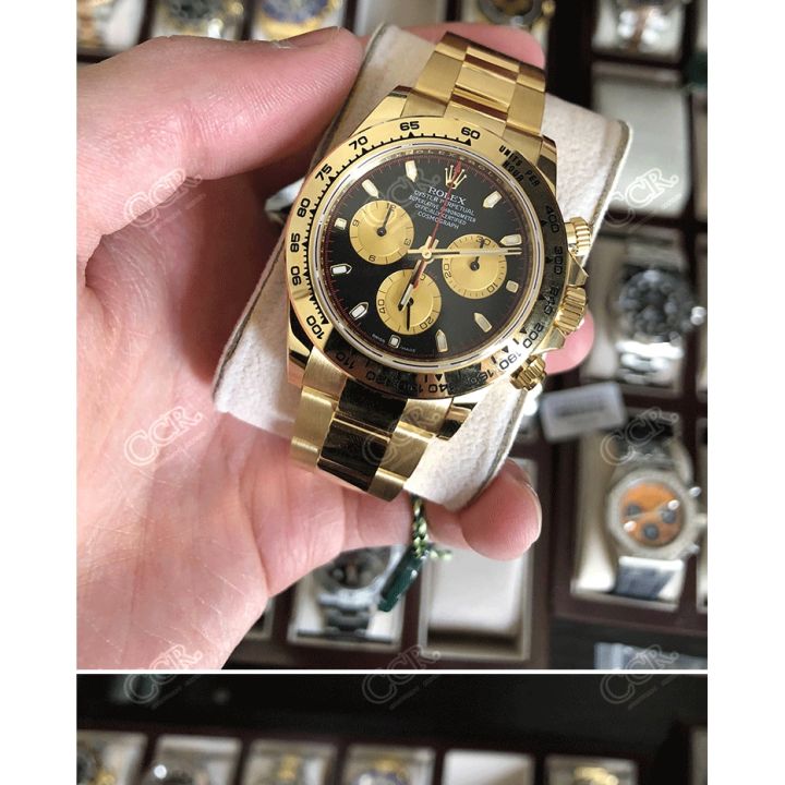 rolex-ของแท้-daytona-series-116508-gold-นาฬิกาข้อมือผู้ชาย-paul-อัตโนมัติรองรับการตรวจสอบ