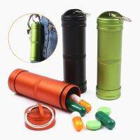 【CW】 1PC Aluminum Survival Pill Medicine Storage First-Aid Bottle With Kits