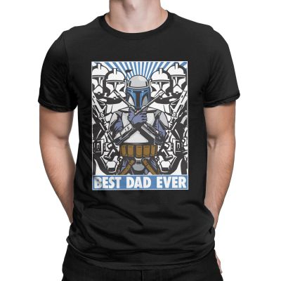 Crewneck Boba Fett Best Dad Star Wars Cotton T-shirt 100 Round Collar Disney T-shirts Gift Ideas Short Sleeve 100%