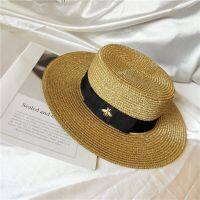 202205-Zi21 New  Summer Gold Wire Weaving Paper Bee Fake Photo Fedoras Cap Men Women Leisure Panama Jazz Hat