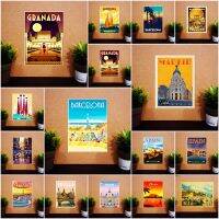 แม่เหล็กติดตู้เย็น สเปน มาดริด ขนาด 2 × 3 นิ้ว ของแต่งบ้าน Fridge magnet Spain Madrid Vintage Souvenir Gift 2x3 inch