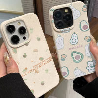 เคสนิ่มย่อยสลายได้สำหรับ IPhone 6Plus 6SPlus 7Plus 8Plus 11 12 13 14 15 PRO MAX 14Plus 15 Plus 6 6S 7 8 SE 2020 X XR XSMAX อโวคาโดหมี